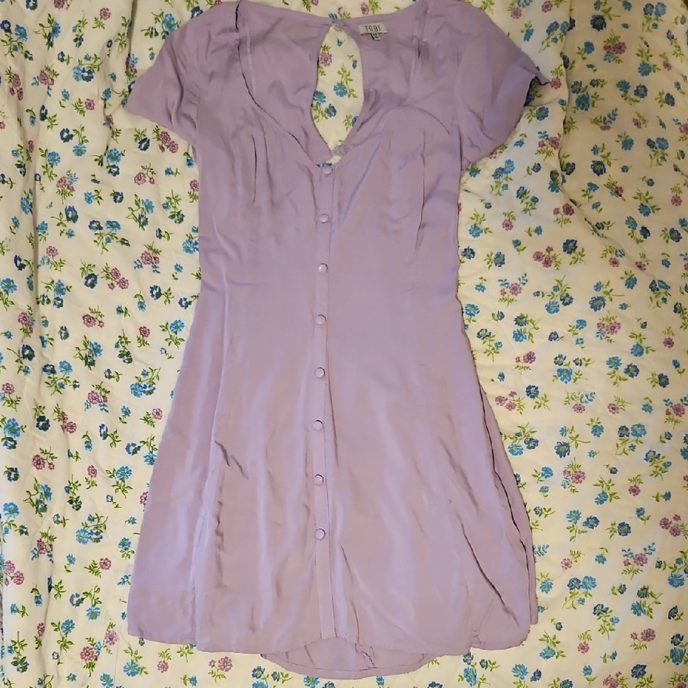 Lavender Button-Down Dress